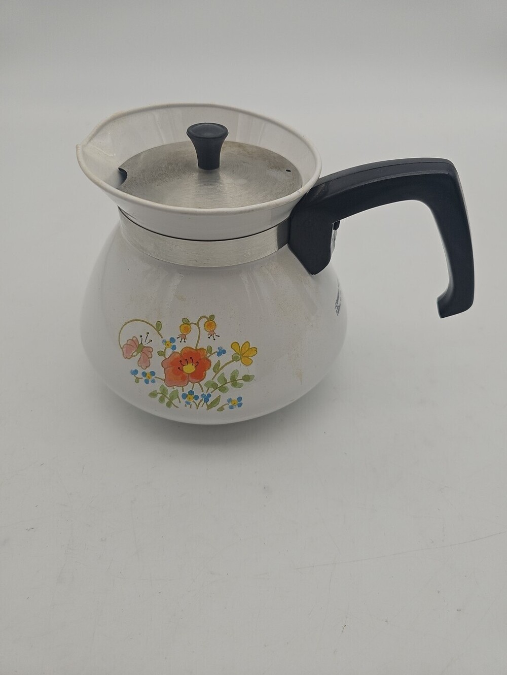 Vintage Corning Ware Teapot Spring Meadow Yellow Flower 6 cup, P-104